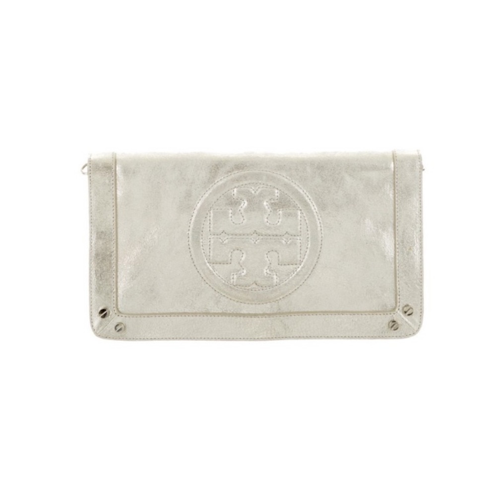 Tory Burch silver metallic clutch/shoulder bag